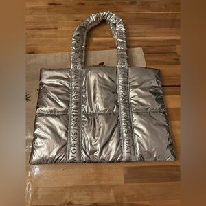 Bath & Body Works Shiny Silver Tote Bag